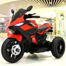 Детский мотоцикл M 4454ELR-3 красный с пультом